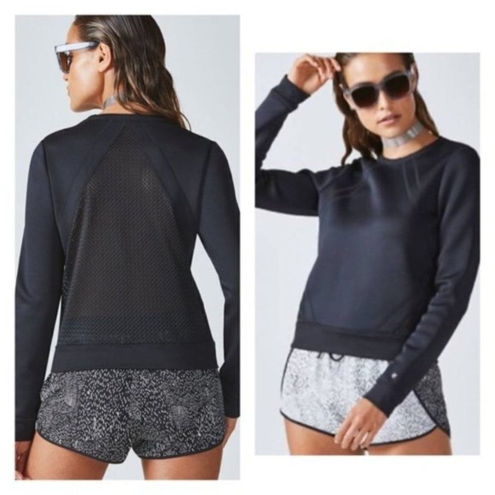 Fabletics Rory Mesh Back Pullover Sweatshirt Black - image 1